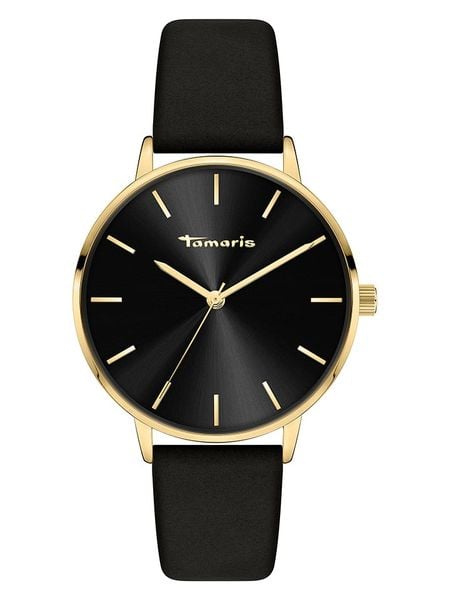 Tamaris Zegarek kwarcowy w kolorze złoto-czarnym rozmiar: onesize. Czarne, analogowe zegarki damskie Tamaris, metalowe. Za 130.99 zł.