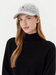 Polo Ralph Lauren Czapka z daszkiem 455981420004 Szary. Szare czapki z daszkiem damskie Polo Ralph Lauren, bez wzorów, z materiału. Za 359.99 zł.