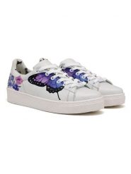 Goby Skórzane sneakersy w kolorze biało-niebiesko-fioletowym rozmiar: 41. Białe obuwie sportowe damskie Goby, bez zapięcia. Za 285.49 zł.