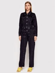 The Kooples Kombinezon FCOM24000J Czarny Regular Fit. Czarne sukienki damskie The Kooples, bez wzorów, z bawełny, bez ramiączek. Za 689.99 zł.