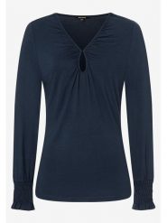 More & More Bluzka w kolorze granatowym rozmiar: 40. Niebieskie bluzki damskie More & More, s, bez wzorów, z wiskozy, klasyczne, bez kołnierzyka, bez ramiączek. Za 69.58 zł.