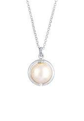 Elli Damski klasyczny okrągły wisiorek z syntetyczną perłą w srebrze próby 925 Sterling Silver Naszyjniki 1 ct. Szare naszyjniki damskie Elli, z perłą, srebrne. Za 249.89 zł.