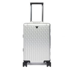 Walizka kabinowa Guess. Szare walizki Guess, z aplikacjami. Za 1,829.00 zł.