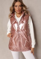 Różowa Kamizelka z Geometrycznym Pikowaniem i Kapturem Lucide. Czerwone kamizelki damskie Renee, l, z aplikacjami. Za 179.99 zł.