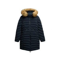 Parka dla kobiet Superdry Fuji. Niebieskie parki damskie Superdry, na zimę, bez kaptura. Za 609.85 zł.