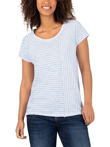 Timezone Koszulka w kolorze błękitno-białym rozmiar: XL. Białe bluzki damskie Timezone, xl, bez wzorów, z bawełny, bez kołnierzyka, bez ramiączek. Za 65.54 zł.