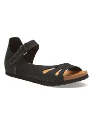 Comfortfusse Skórzane sandały w kolorze antracytowym rozmiar: 38. Czarne sandały damskie Comfortfüße, bez wzorów, ze skóry, z otwartym noskiem, bez obcasa, bez zapięcia. Za 213.45 zł.