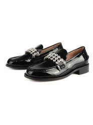 Loft37 Skórzane mokasyny "Invisible Empire" w kolorze czarnym rozmiar: 37. Czarne mokasyny damskie loft37, bez obcasa. Za 347.99 zł.