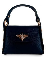 ORE10 Skórzana torebka "Raser" w kolorze granatowym - 17 x 12 x 6 cm rozmiar: onesize. Niebieskie torebki klasyczne damskie ORE10, z materiału, przez ramię, bez dodatków. Za 130.99 zł.