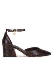 Nine West Czółenka WFA3358-1 Brązowy. Brązowe czółenka damskie Nine West, bez wzorów, ze skóry, bez obcasa. Za 229.99 zł.