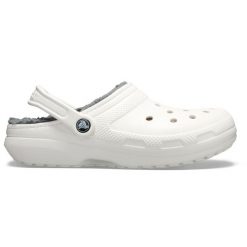 Sandały CROCS CLASSIC LINED CLOG Biały. Białe sandały damskie Crocs, bez wzorów, z gumy, bez obcasa, bez zapięcia. Za 396.00 zł.