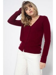 Perfect Cashmere Kaszmirowy kardigan "Paige" w kolorze ciemnoczerwonym rozmiar: M. Czerwone kardigany damskie Perfect Cashmere, m, bez wzorów, z kaszmiru. Za 365.42 zł.