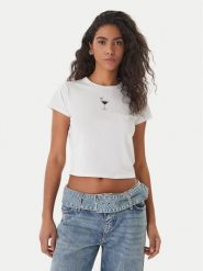 HUGO T-Shirt Dichroma_B 50560769 Écru Slim Fit. T-shirty damskie Hugo, xs, bez wzorów, z bawełny, bez kołnierzyka. Za 199.99 zł.