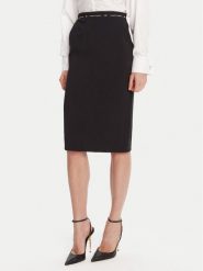 Elisabetta Franchi Spódnica midi GO-118-56E2-v220 Czarny Regular Fit. Czarne spódnice damskie Elisabetta Franchi, bez wzorów, z syntetyku, midi. Za 719.99 zł.