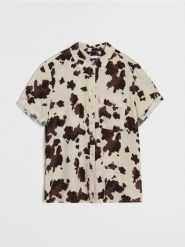 Wiskozowa koszula z ozdobnymi guzikami - wielobarwny. Koszule damskie Sinsay, l, bez wzorów, z wiskozy, bez kołnierzyka, bez ramiączek. Za 25.99 zł.