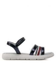 Tommy Hilfiger Sandały Stripes Velcro T4A2-32771-1372 S Granatowy. Niebieskie sandały dziewczęce Tommy Hilfiger, ze skóry, bez obcasa, bez zapięcia. Za 269.99 zł.