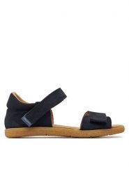 Mrugała Sandały Summer 1224/4-77 Granatowy. Niebieskie sandały chłopięce Mrugała, ze skóry, bez zapięcia. Za 169.99 zł.