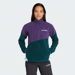 Kurtka Terrex Multi Climawarm Fleece. Fioletowe kurtki damskie Adidas, xs, bez wzorów, z polaru, bez kaptura. Za 329.00 zł.