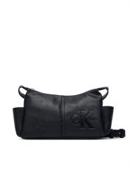 Calvin Klein Torebka Pockets Monologo Crossbody LV04F3687G Czarny. Czarne torebki klasyczne damskie Calvin Klein, ze skóry, bez dodatków. Za 409.99 zł.