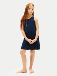 Tommy Hilfiger Sukienka letnia UG0UG00803 Granatowy Regular Fit. Niebieskie sukienki dziewczęce Tommy Hilfiger, bez wzorów, z bawełny, bez ramiączek, proste. Za 189.99 zł.