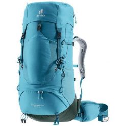 Plecak trekkingowy damski Deuter Aircontact Lite 35 + 10 SL - lagoon/ivy. Niebieskie plecaki Deuter, bez wzorów. Za 795.99 zł.