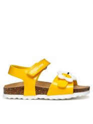 Geox Sandały B Sandal Chalki B552RD 000HH C2000 M Żółty. Żółte sandały dziewczęce Geox, ze skóry, bez obcasa, bez zapięcia. Za 99.99 zł.