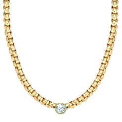 Yokoamii Naszyjnik z pozlacanego mosiadzu z Cyrkonia Naszyjniki 1 ct Damski. Białe naszyjniki damskie Yokoamii, z cyrkonią, pozłacane. Za 169.99 zł.