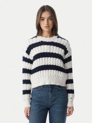 Tommy Jeans Sweter DW0DW22926 Granatowy Loose Fit. Niebieskie swetry klasyczne damskie Tommy Jeans, m, z bawełny, bez kołnierzyka. Za 489.99 zł.