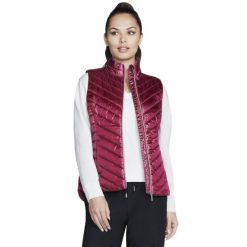 Kamizelka turystyczna damska GO Shield Shine Vest. Czerwone kamizelki damskie Skechers, m, bez wzorów, z poliesteru, bez kaptura. Za 249.99 zł.