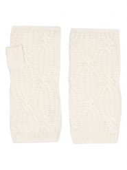 Perfect Cashmere Kaszmirowe mitenki "Jelo" w kolorze kremowym rozmiar: onesize. Brązowe rękawiczki damskie Perfect Cashmere, bez wzorów, z kaszmiru. Za 143.99 zł.