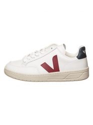 Veja Skórzane sneakersy "V 12" w kolorze biało-czerwono-granatowym rozmiar: 39. Białe obuwie sportowe damskie Veja, bez zapięcia. Za 439.24 zł.