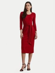 LAUREN RALPH LAUREN Sukienka codzienna 200973598002 Czerwony Slim Fit. Czerwone sukienki damskie Lauren Ralph Lauren, bez wzorów, z bawełny, bez ramiączek. Za 629.99 zł.