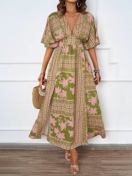 Tazga Sukienka w kolorze zielono-jasnoróżowym rozmiar: 36. Zielone sukienki damskie Tazga, bez wzorów, bez ramiączek. Za 126.15 zł.