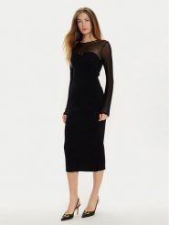 TWINSET Sukienka koktajlowa 242AT3040 Czarny Slim Fit. Czarne sukienki damskie Twinset, bez wzorów, z syntetyku, wizytowe, bez ramiączek. Za 829.99 zł.