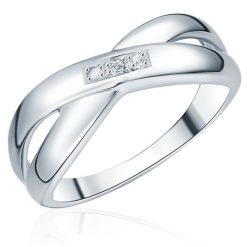 Lulu & Jane Srebrny pierścionek Srebro wysokiej pr óby Brylant Pierścionki 1 ct Damski. Szare pierścionki damskie Lulu & Jane, z brylantem, srebrne. Za 239.99 zł.