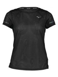 Mizuno Koszulka funkcyjna "DryAeroFlow" w kolorze czarnym rozmiar: XL. Czarne koszulki damskie Mizuno, xl, bez wzorów, bez kołnierzyka, bez ramiączek. Za 92.42 zł.
