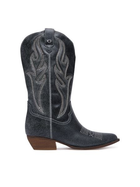 Guess Kowbojki FLTLGE LEA11 Czarny. Czarne botki damskie Guess, bez obcasa, na słupku, bez zapięcia. Za 954.99 zł.