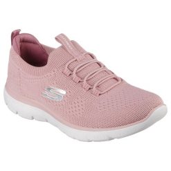 Buty SKECHERS SUMMITS - TOP PLAYER Rose. Czerwone obuwie sportowe damskie Skechers, z tkaniny, bez zapięcia. Za 272.99 zł.