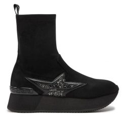 Botki Liu Jo. Czarne botki damskie Liu Jo, bez obcasa, na płaskiej podeszwie, bez zapięcia. Za 719.99 zł.
