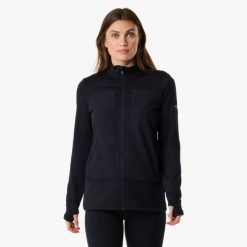 Bluza polarowa Wędrówki damska Swedemount Trondheim Wind Mid Layer Full Zip. Czarne bluzy damskie SWEDEMOUNT, na zimę, bez wzorów, z polaru, bez kaptura. W wyprzedaży za 222.00 zł.