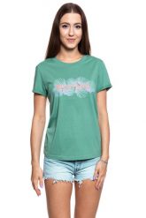 MUSTANG T SHIRT DAMSKI Alina C Print 1009481 6318. Zielone t-shirty damskie Mustang, s, bez wzorów, bez kołnierzyka. W wyprzedaży za 39.99 zł.