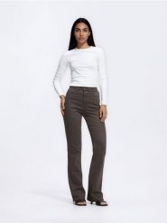 Jeansy flare z wysokim stanem - dark grey jeans. Szare jeansy damskie Reserved, z podwyższonym stanem. Za 129.99 zł.