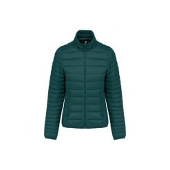 Damska lekka kurtka puchowa Kariban. Zielone kurtki damskie KARIBAN, bez wzorów, z puchu, bez kaptura. Za 262.00 zł.