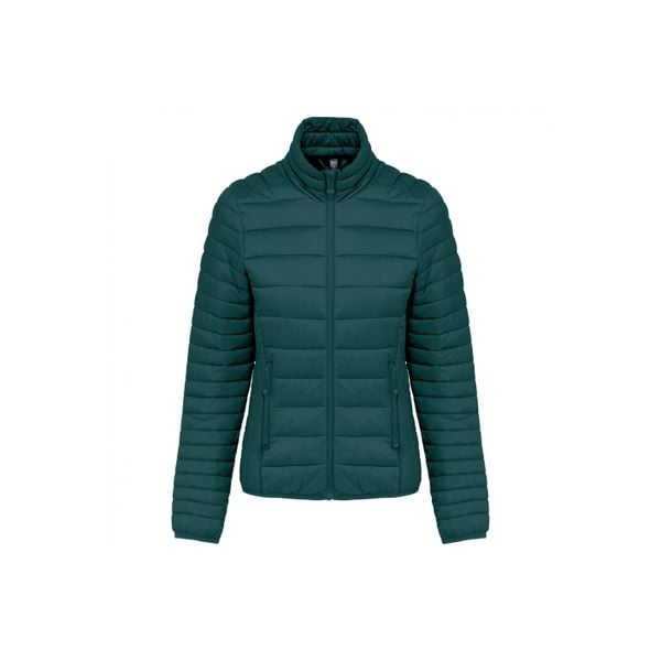 Damska lekka kurtka puchowa Kariban. Zielone kurtki damskie KARIBAN, bez wzorów, z puchu, bez kaptura. Za 262.00 zł.