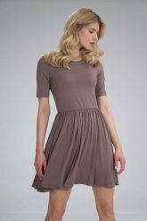 Krótka Wiskozowa Sukienka na Lato - Brązowa. Brązowe sukienki damskie Figl, bez wzorów, z elastanu, bez ramiączek. Za 179.00 zł.