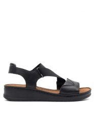 Go Soft Sandały ARC-027-02 Czarny. Czarne sandały damskie GO SOFT, bez wzorów, z materiału, bez obcasa, na płaskiej podeszwie, bez zapięcia. Za 169.99 zł.