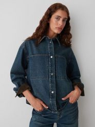 OPUS Kurtka dżinsowa "Jaspa" w kolorze granatowym rozmiar: 40. Niebieskie kurtki damskie Opus, bez wzorów, z bawełny, bez kaptura. Za 143.99 zł.