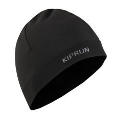 Czapka do biegania Kiprun seamless. Czarne czapki damskie KIPRUN, bez wzorów, z elastanu. Za 29.99 zł.