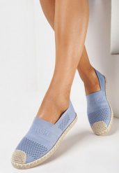 Niebieskie Espadryle na Płaskiej Podeszwie z Plecionki Chorisa. Niebieskie espadryle damskie Born2be, bez wzorów, z tkaniny, bez obcasa, na płaskiej podeszwie. Za 44.99 zł.
