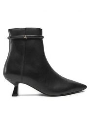 Patrizia Pepe Botki 2Y0024/L078-K103 Czarny. Czarne botki damskie Patrizia Pepe, ze skóry, bez obcasa, na szpilce, bez zapięcia. Za 1,439.00 zł.